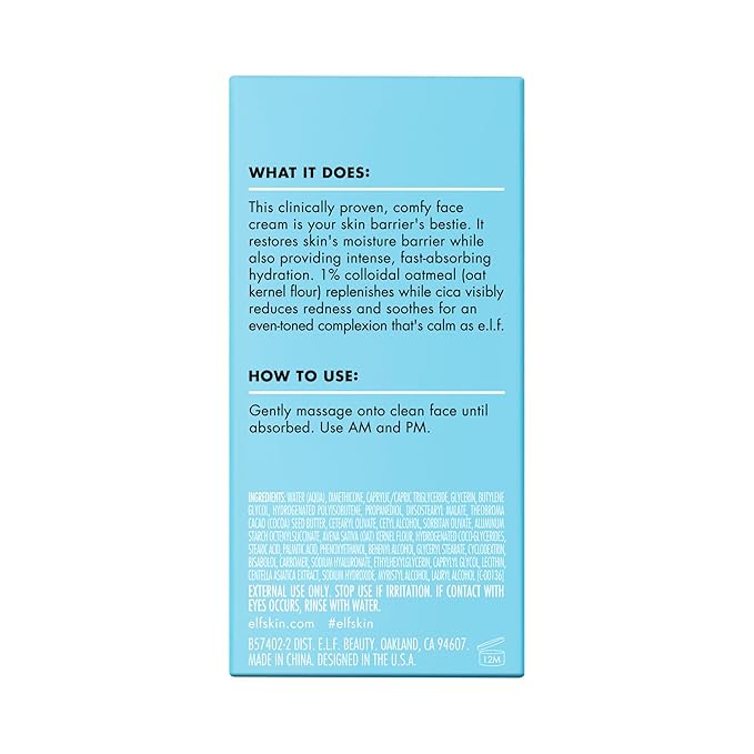 e.l.f. SKIN Holy Hydration! Barrier Goals Cream Mini, Face Moisturizer For Hydrating & Soothing, Helps Visibly Reduce Redness, Vegan & Cruelty-Free