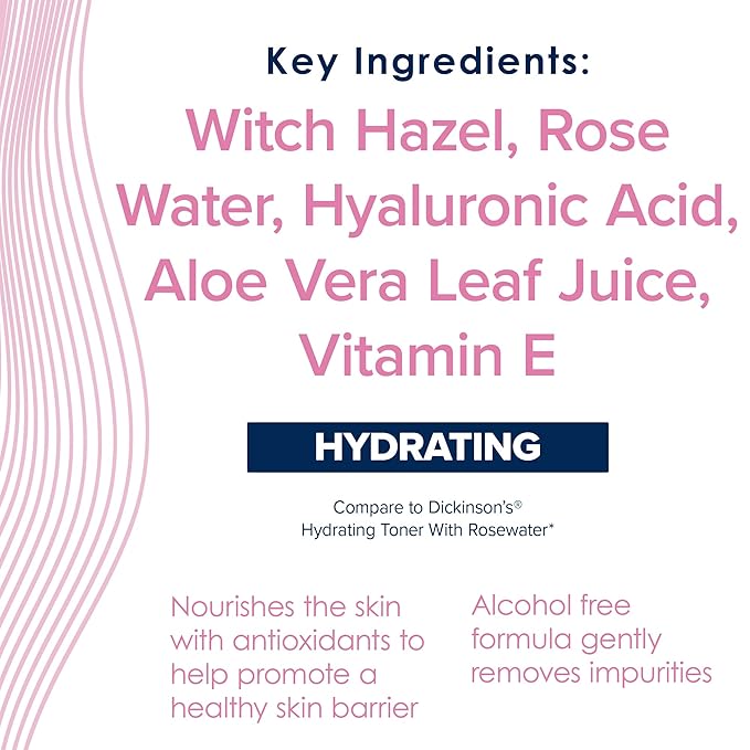 True+Real Rose Water Hydrating Toner, 16 oz (Pack of 2)