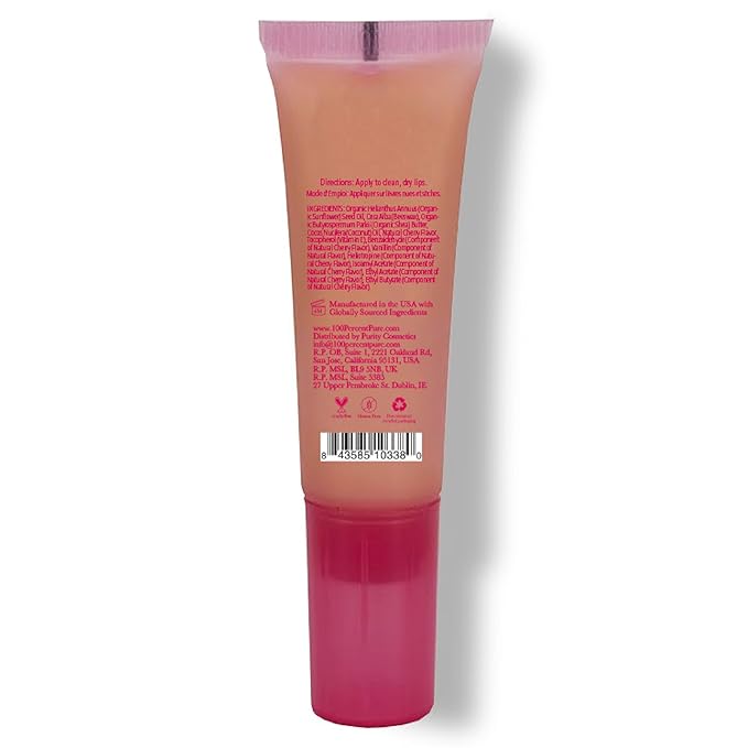 100% PURE Organic Cherry Lip Balm, Moisturizing, Soothing for Dry, Chapped Lips, Made w/Coconut Oil, Vitamin E, Natural Lip Balm - 0.3 oz