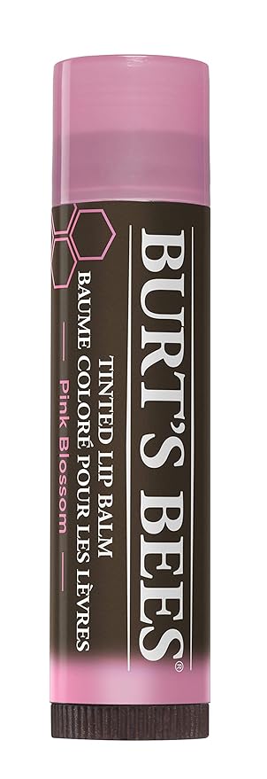 Burts Bees 100% Natural Tinted Lip Balm, Pink Blossom with Shea Butter & Botanical Waxes 1 Tube (Pack of 2)