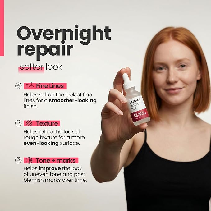 Retinol Serum for Face | Fine Line and Wrinkle Reducer Serum | Nightly Hydrating Facial Serum with Hyaluronic Acid, Vitamin E, Squalane and Aloe Vera | Collagen Enhancer | 1 o