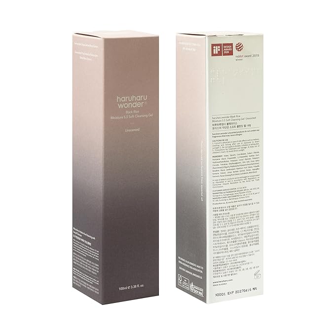 HARUHARU wonder Black Rice Moisture 5.5 Soft Cleansing Gel, Gentle Daily Cleanser, Low 5.5pH, Moisture Balance, Soap Free, For Sensitive Skin, Vegan, Cruelty-Free, 3.4 fl.oz