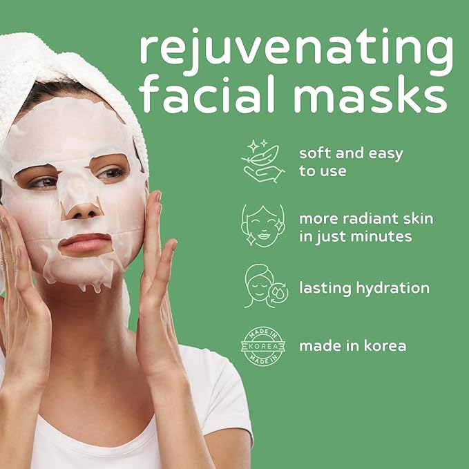 PB & JAY Purenature Facial Mask – Premium Quality Korean Sheet Mask for Sensitive Skin – Korean Collagen Essence Calming Facemask Sheet (Aloe Vera)