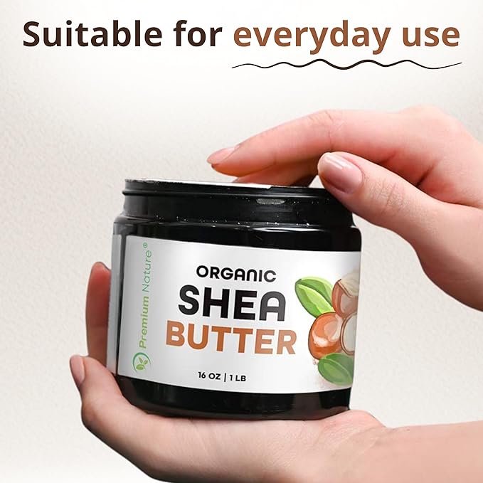 Pure Shea Butter Raw Organic for Skin Pure Virgin Unrefined Body Lotion Stretch Mark Skin Care Scar Cream Organic Shea Butter Raw Unrefined African Shae Manteca de Karite Organica Pura 1 LB, 16 oz