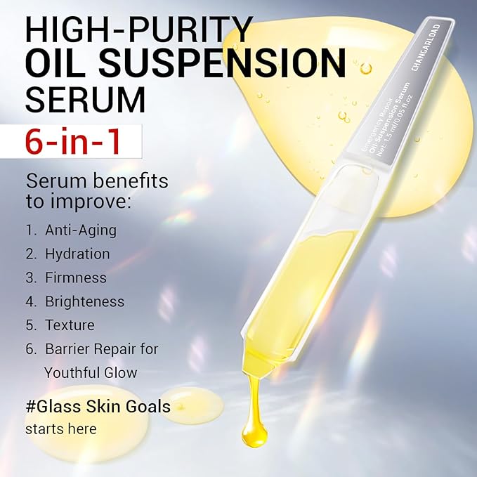 Emergency Repair Oil Suspension Serum | 99% Active skin Repair with Collagen + HA + CICA | Anti-Aging, Water-Balance,Ultra Hydrating, Instant Face Lift Korean 30x (Oil Suspension Serum)