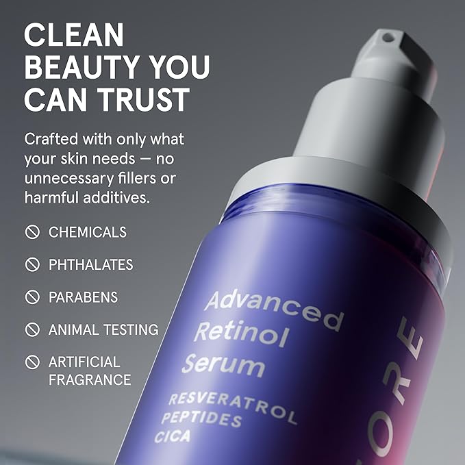 iRestore Retinol Serum for Face - 1% Retinol with Peptides & Hyaluronic Acid - Anti Aging Night Serum for Sensitive Skin - Fragrance Free, Reduces Fine Lines, Wrinkles (Pack of 3)