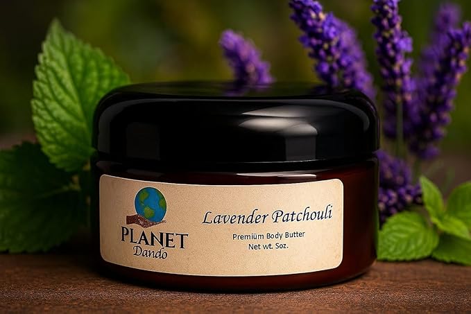 Lavender Patchouli Whipped Body Butter, Nourishing, Rich Shea Butter 8oz (Pack of 1) (asian tea blossom)