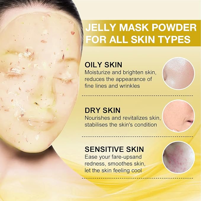 Jelly Mask for Facials Professional, Hydrating & Moisturizing Peel-Off Natural Gel Face Mask SkinCare, Professional Spa Use Jelly Face Masks, Deep Hydration & Glow 23 Fl Oz (Collagen)