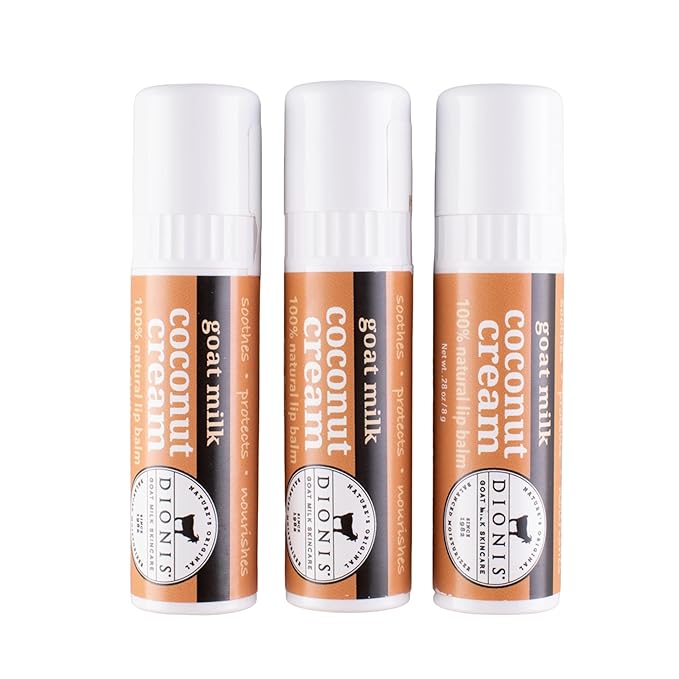 Dionis Goat Milk Lip Balm Coconut Cream 0.28 oz (Pack of 3)