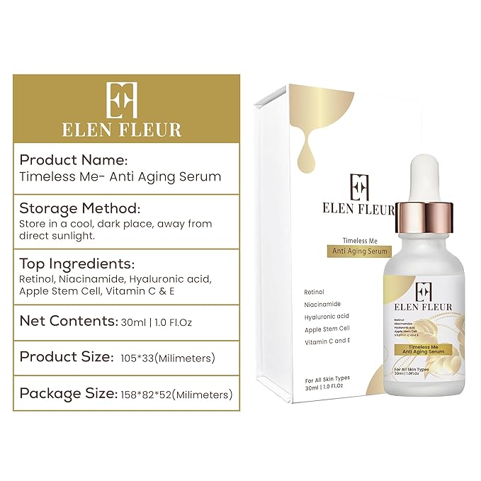 Retinol Collagen Serum – Hydrating & Firming Face Serum with Hyaluronic Acid, Niacinamide, Vitamin C & E – Promotes Smooth, Radiant & Elastic Skin – 30ml
