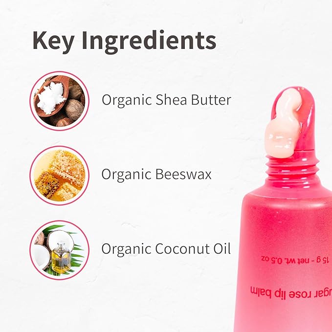 Granny's Sugar Rose Lip Balm – Rose-Tinted, Moisturizing & Nourishing | Natural, Organic Beeswax & Shea Butter |Paraben-Free for Soft, Hydrated Lips