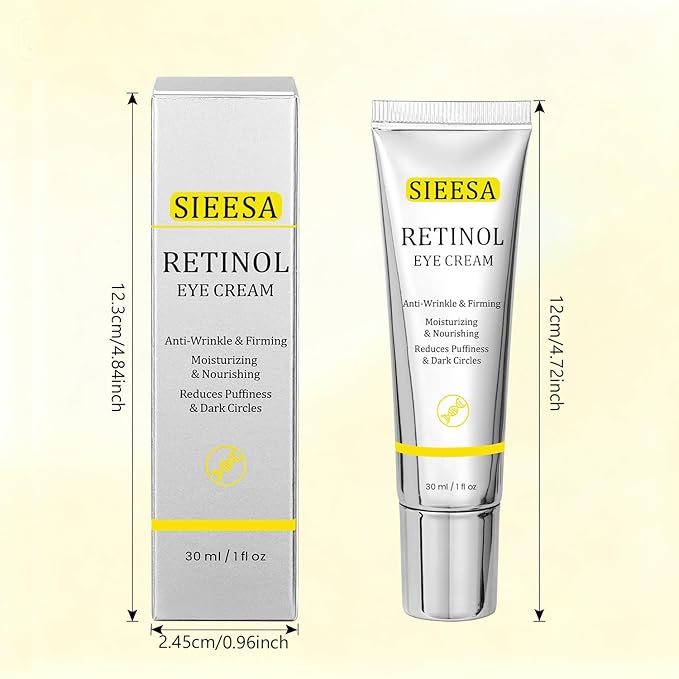Retinol Under Eye Cream,Vitamin E & Niacinamide – Reduces Appearance of Wrinkles & Dark Circles&Puffiness, Anti-Aging Eye Cream for Fine Lines,Daily & Night Use,Men & Women (1 fl.oz)