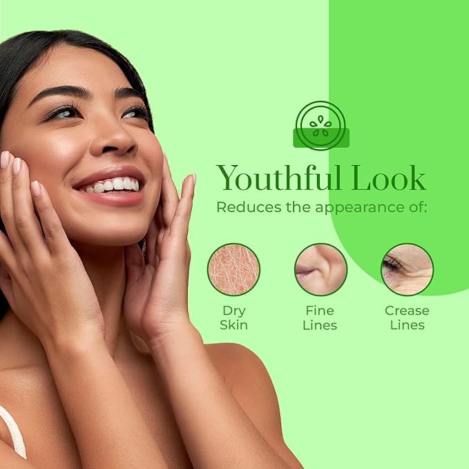 Clear Beauty Cucumber & Aloe Moisturizing Face Mask - Dermatologist Tested, Soothes Irritated Skin, Reduces Wrinkles & Fine Lines, Hydrating, Cruelty-Free Korean Skin Care - All Skin Types