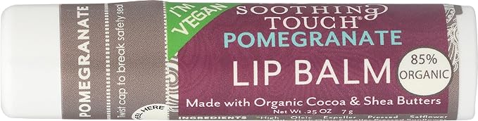 Soothing Touch, Pomegranate Organic, Vegan Lip Balm, .25 oz