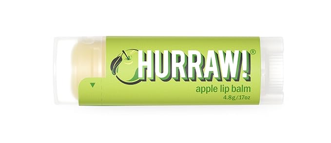 Hurraw! Apple Lip Balm: Organic, Certified Vegan, Cruelty and Gluten Free. Non-GMO, 100% Natural Ingredients. Bee, Shea, Soy and Palm Free. Made in USA