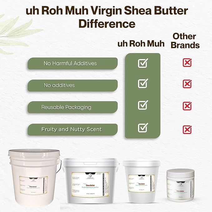 Virgin Shea Butter Raw Unrefined 16 oz – 100% Pure & Natural, Cold Pressed from Ghana, Creamy Texture with Natural Nut Aroma, for Skin, Hair Care, DIY Skincare & Beauty Recipes Net wt: 0.45kg / 1lbs