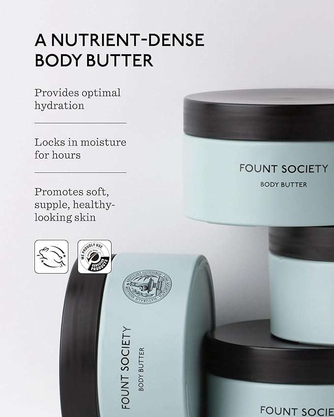 Body Butter - 8 fl oz Nutrient-Dense Hydrating Body Butter with Sea Fennel & Shea Butter - Lightweight, Fast-Absorbing, Fragrance-Free - Vegan & Cruelty-Free