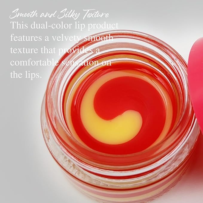 MOND'SUB Lip Sleeping Mask,Overnight Dry Damaged Lip Nourishment,Moisturizer for Plump, Smooth Lips,Hydrating Lip Balm Care with Fruit Extracts,Dual-Color Strawberry & Vitamin C