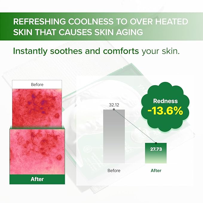 Mary&May Vegan Collagen Fresh Aloe Mask - Face Sheet Hydrogel Mask - Low Molecular Collagen, Houttuynia Cordata, Centella - Cooling, Soothing, Firming Korean Skincare for Sensitive Skin, 4 Sheets