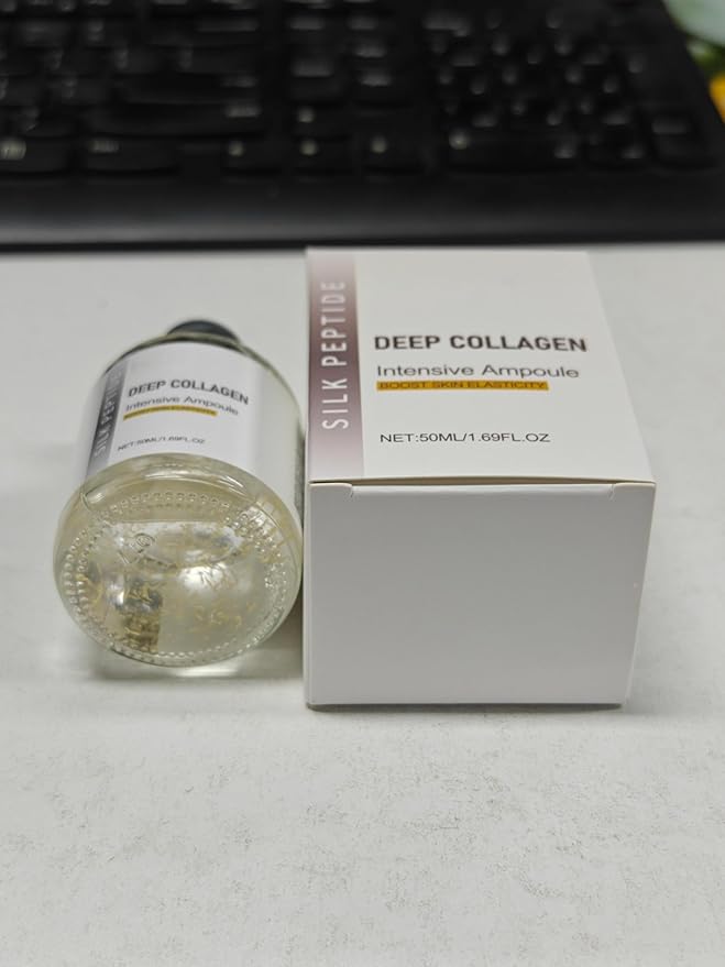 Deep Collagen Silk Peptide Lifting Ampoule Serum，Korean Facial Essence,Skin Firming & Moisturizing Serum (50ml)