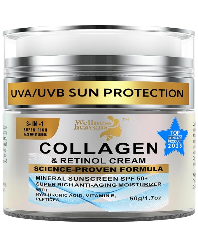 Anti-Aging Face Moisturizer for Face, Face Moisturizer with SPF, Collagen, Retinol, Hyaluronic Acid Cream, Age-Defying, Lift & Firm Cream, Sunscreen for Face, Lotion, Great for Dry, Aging Skin 1.7oz