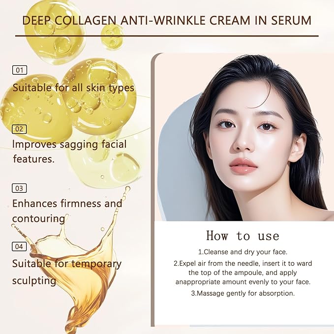 Silk Peptide Intensive Lifting Ampoule - Deep Collagen Silk Peptide Intensive Lifting Ampoule Serums for Face Tightening and Lifting, Korean Anti Aging Face Serum for Women 1.7fl.Oz/50ml (2pc)