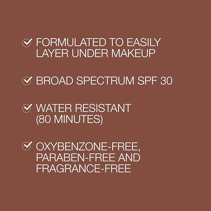 Neutrogena Purescreen+ Tinted Sunscreen for Face with SPF 30, Broad Spectrum Mineral Sunscreen with Zinc Oxide and Vitamin E, Water Resistant, Fragrance Free, Deep, 1.1 fl oz