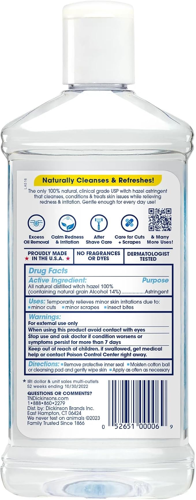 T.N. Dickersons Witch Hazel Astringent - 16oz, Pack of 2