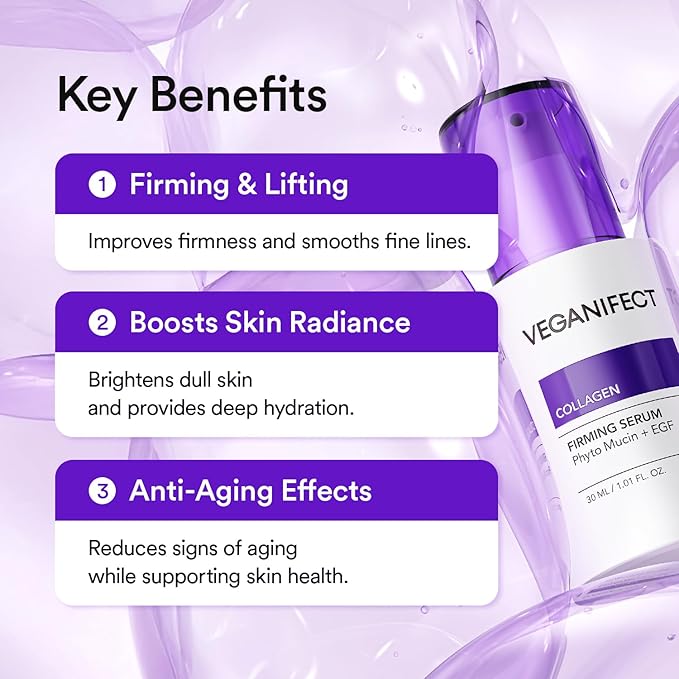 VEGANIFECT NMN Collagen Serum | Elasticity & Firm-Looking Booster with Peptides & Centella Asiatica & Hyaluronic Acid | Skin Resilience & Fine Line Care | Korean Skincare, 1.01 fl.oz