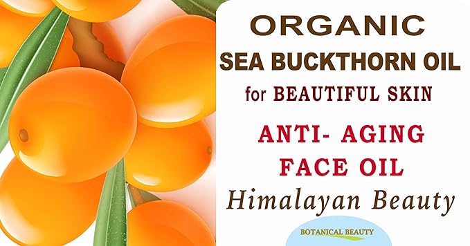 Botanical Beauty Certified Organic SEA BUCKTHORN OIL 100% Pure Natural Virgin Unrefined Cold-Pressed Carrier Oil for Face, Skin, Damaged Hair, Nails, Anti-Aging 0.33 Fl Oz - 10 ml