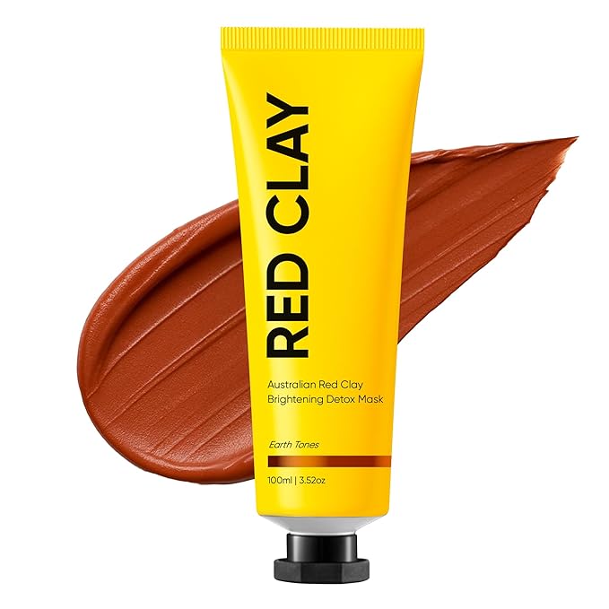 Australian Red Clay Face Mask, Mineral-Rich Detox Mud Mask with Kakadu Plum & Native Lime Extracts, Helps Support Smoother, Radiant-Looking Skin, Gentle Clay Mask for All Skin Types, 3.52 oz / 100 mL