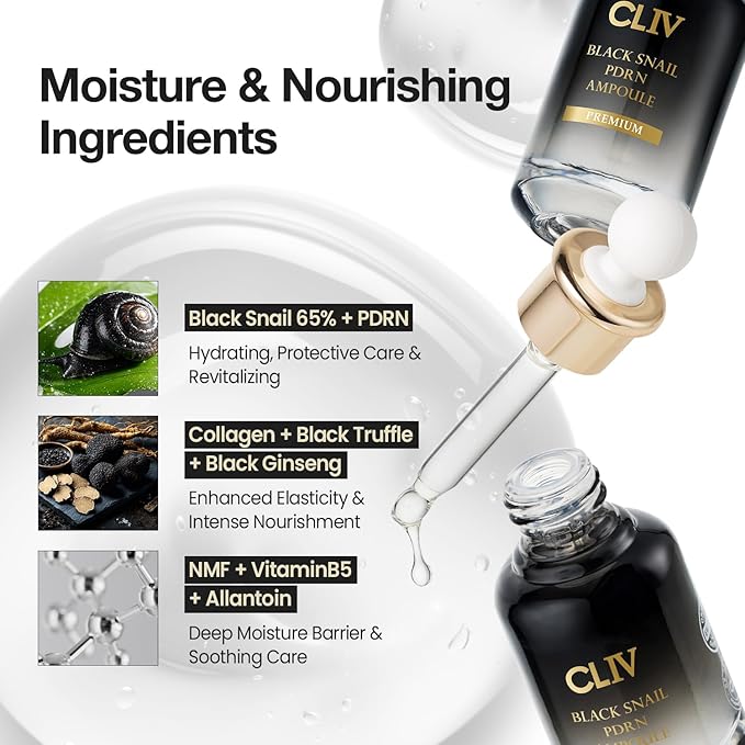 CLIV Premium Ampoule Facial Serum(1.01 fl oz, 30ml) (1.01 fl oz, BlackSnail PDRN)