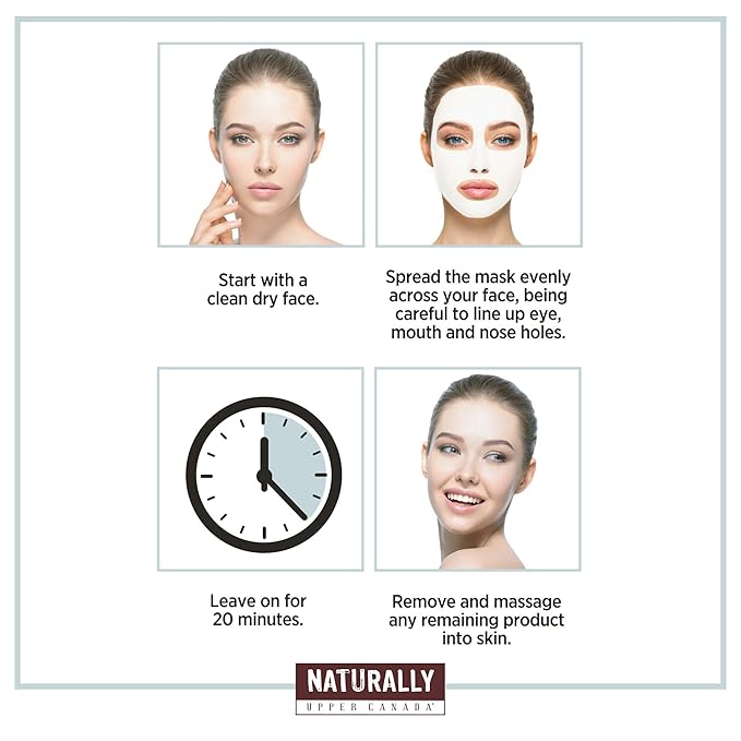 Naturally - Brightening Vitamin C Infused Sheet Masks – Improve Skin Texture & reduce wrinkles, Brightening Face Mask Set, 5 Sheet Masks Included
