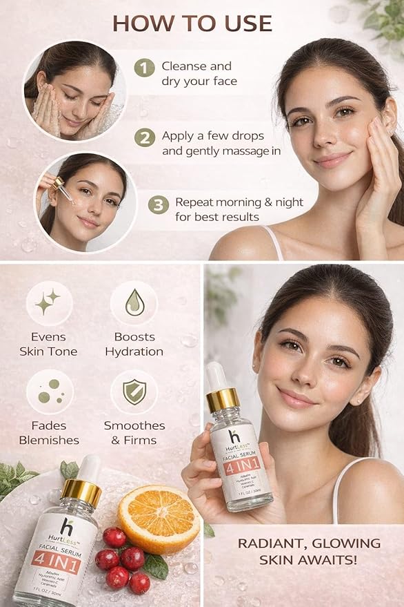 Hyaluronic Acid Face Serum with Niacinamide – Deep Hydration Serum for Dry & Sensitive Skin – Reduce Fine Lines – Fragrance Free, Paraben Free, Daily Use Skin Care