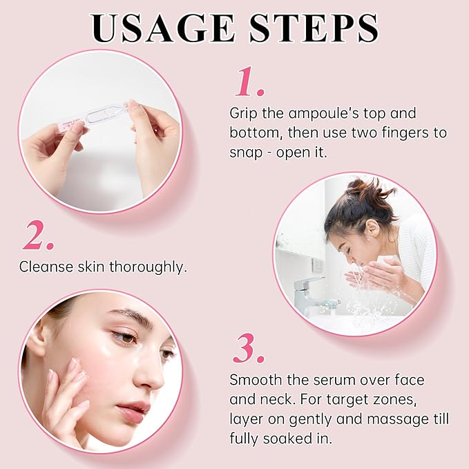 Sakura stem cell serum for face - with Hyaluronic Acid, Niacinamide & vitamin c Facial Serum for Restore smooth skin & Anti Aging & Cell renewal & Enhance skin elasticity, ultra hydrating serum 20 pcs