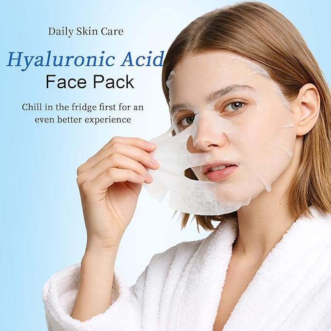 Hyaluronic Acid Face Mask for Skin Hydrating Seekers: 4-Layer Hydrating Banishing Tightness - Instantly Replenish Skin Moisture and Fade Fine Lines Caused By Dryness