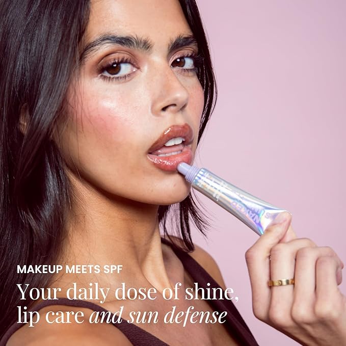 Naked Sundays Poutscreen SPF 50 Lip Treatment – Hydrating Lip Balm with Broad Spectrum, Glossy Non-Sticky Finish, Nourishing Lip Care with Peptides for Protected Lips - 15ml (Midnight Kiss)