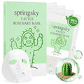 SPRINGSKY Hydrating Face Mask with Natural Cactus & Centella Asiatica, Moisturizing Sheet Mask for Dry Sensitive Skin, 24HR Deep Hydration Soothing for Radiant Glow, Korean Skincare, 4 Count