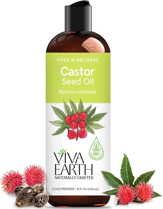 Castor Oil – 100% Pure and Natural Hexane Free Cold Pressed Castor Oil for Hair Growth, Skin Hydration, Scalp Care, Body Massage, and DIY Beauty Blends – 8 fl oz