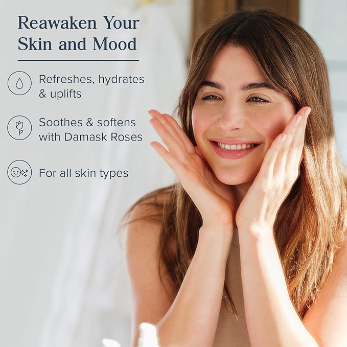 Heritage Store Rosewater, Refreshing Facial Splash for Glowing Skin, with Damask Rose, All Skin Types, Rose Water for Face Made Without Dyes or Alcohol, Vegan & Cruelty Free (8oz, 3pk)