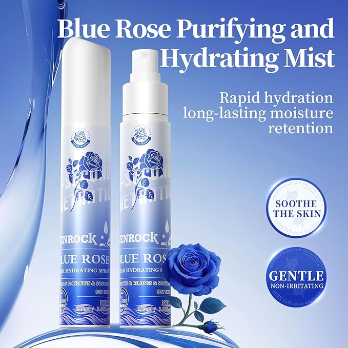 Venrock Rose Water Spray for Face, 3.4 fl oz Organic Face Mist with Damask Rose, Instant Hydration & Soothing for All Skin Types, 5-Second Fast Penetration, Alcohol-Free & Dye-Free, Vegan Skin Care