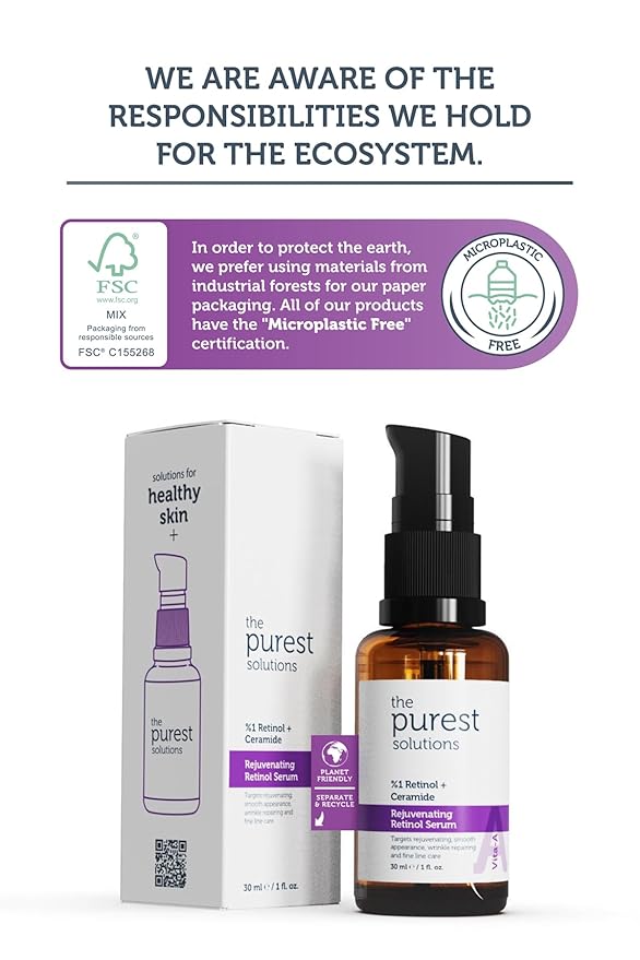 The Purest Solutions Vita-A Rejuvenating Retinol Serum (1% Retinol + Ceramide) - Promote Skin Hydration - Reduce Wrinkles, Fine Lines and Signs of Aging - Vegan | Cruelty Free (1 fl. oz)