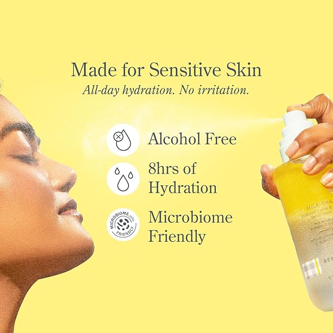 Beekman 1802 Milk Shake Hydrating Face Mist – Setting Spray & Milky Toner with Hyaluronic Acid & Squalane – Facial Toner & Face Spray – Lightweight Hydration, Minimizes Pores, Fragrance Free 8.1 Fl Oz