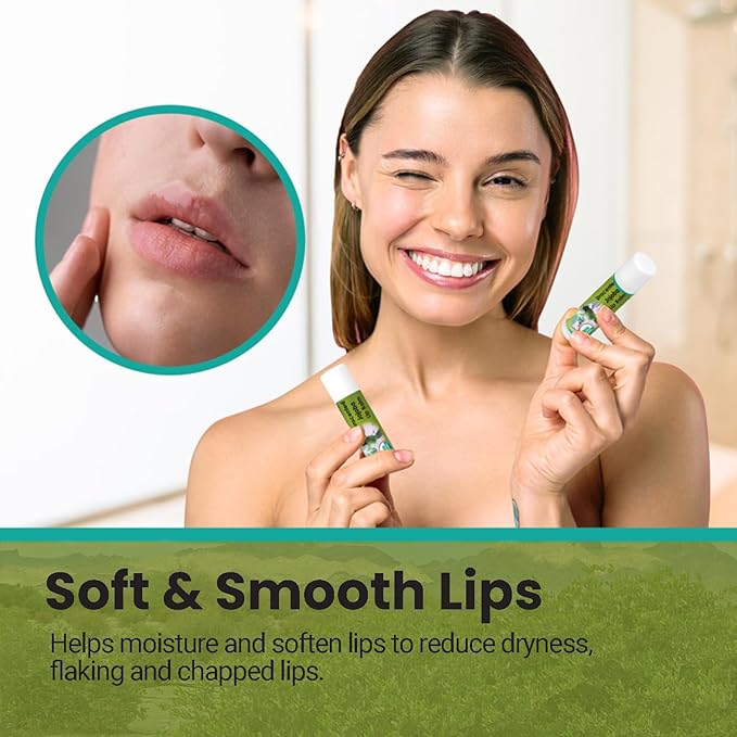 | USDA Organic Unscented Lip Balm – 70% Jojoba Oil with Beeswax – Fragrance-Free, Gentle Formula for Sensitive Lips – 2-Pack (0.15 oz / 4.6 g Each)