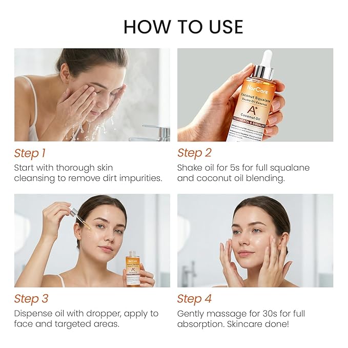 Skin Care Essential oil Coconut & SqualaneDual-Essence Oil Skincare Tech 2026 | 80ml Soothes,Brightens, and repairs your skin barrier. Formulated for allskin types