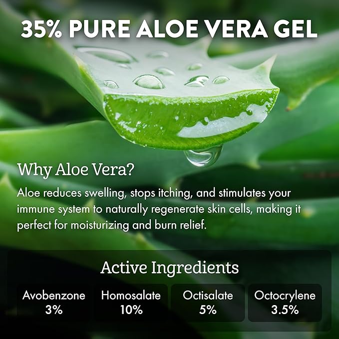 Aloe Up Sport Sunscreen Body Lotion SPF 30 – Broad Spectrum Sunblock with Hydrating Aloe Vera Gel – Non Greasy, No White Cast, Reef Friendly, Fragrance Free –