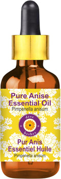 dève herbes Anise Essential Oil (Pimpinella anisum) with Glass Dropper | Pure | Non-Sticky | Non-Greasy | Lightweight | Men & Women | All Skin Types | Steam Distilled 30ml (1 oz)