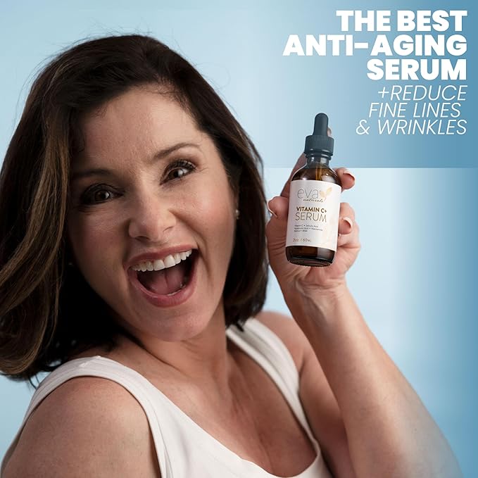 Eva Naturals Vitamin C Serum for Face – Anti Aging Dark Spot Remover with Retinol, Hyaluronic Acid, Niacinamide & Salicylic Acid – Face Serum for Women for Clear, Smooth, Radiant Skin