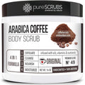 pureSCRUBS Premium Organic Arabica Coffee Body Scrub Set - ORIGINAL BLEND Large 16oz Anti Cellulite Scrub Essential Oils & Nutrients + FREE Wooden Spoon, Loofah & Mini Organic Exfoliating Bar Soap