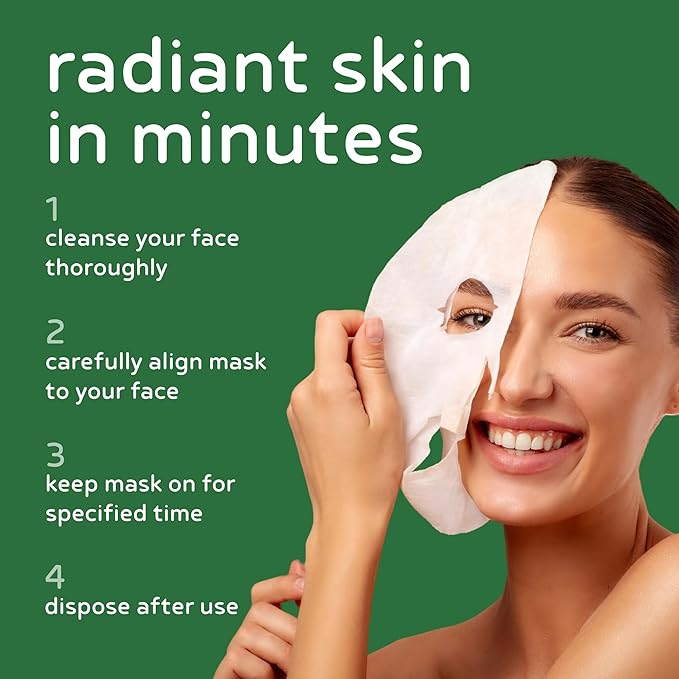 PB & JAY Purenature Facial Mask – Premium Quality Korean Sheet Mask for Dry Skin – Korean Collagen Essence Hydrating Facemask Sheet (Avocado)